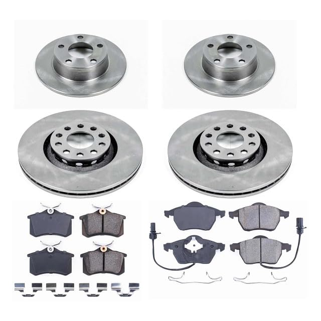 Power Stop Autospecialty KOE4197 Front and Rear Replacement Brake Kit-OE Brake Rotors & Ceramic Brake Pads For Audi A6 Quattro 1999-2004 [Model Specific]