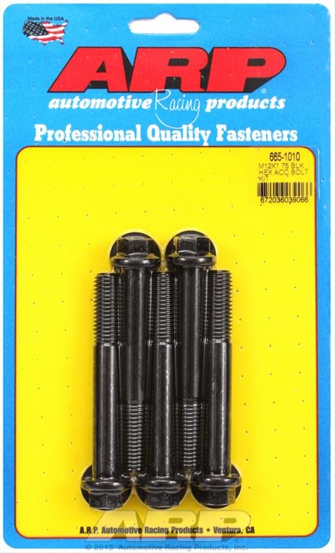 ARP Hex M12 x 1.75 x 90 Black Oxide Bolts (5/pkg)
