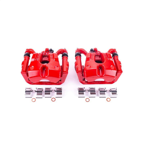 Power Stop Pair of High-Temp Red Powder Coated Rear Calipers For Chrysler 200 2015-2017, Jeep Cherokee 2014-2020 [Model Specific]