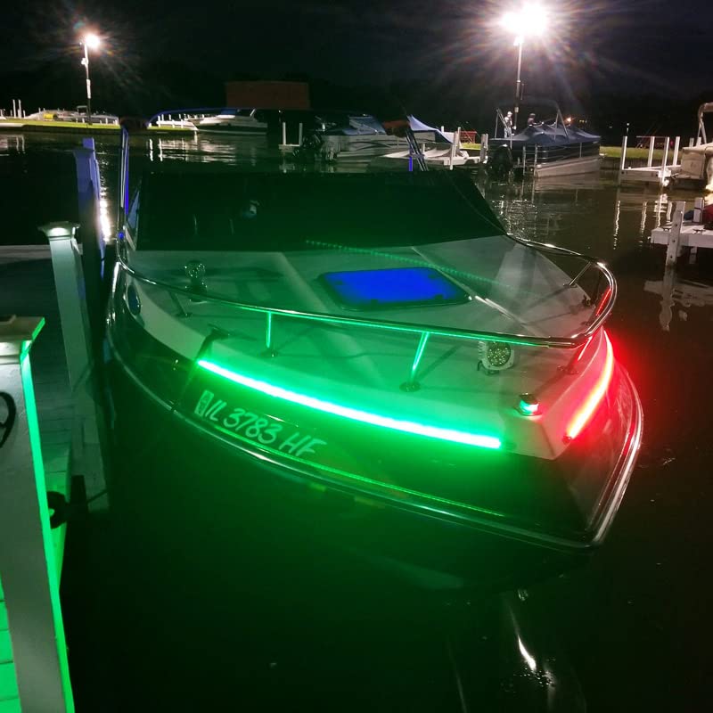 Marine Sport Lighting Bow Light Marine Fit 36in LED Strip Starboard and Port sidelight Nav kit (3FT) MSL3FTSL
