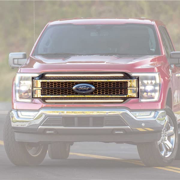 Ford F-150 21+ Morimoto XBG LED DRL Grille, Plug and Play Chrome Grille with Amber LED DRL (XBG24)