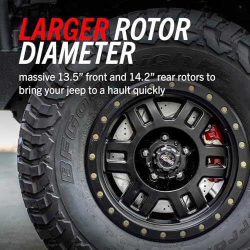 Power Stop Front and Rear BBK-JK-001 Big Brake Conversion Kit - For 2007 2008 2009 2010 2011 2012 2013 2014 2015 2016 2017 2018 Jeep Wrangler JK/JKU