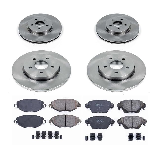 POWERSTOP Autospecialty KOE1375 Front and Rear Replacement Brake Kit-OE Brake Rotors & Ceramic Brake Pads For Jaguar X-Type 2002-2005 [Model Specific]