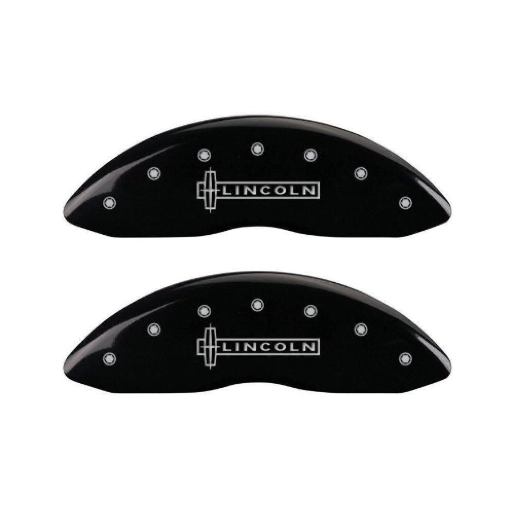 MGP Caliper Covers Black Powder Coat Finish 36024SLC1BK Silver Characters Disc Brake Caliper Cover (Set of 4)