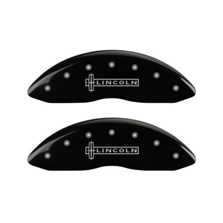 MGP Caliper Covers Black Powder Coat Finish 36024SLC1BK Silver Characters Disc Brake Caliper Cover (Set of 4)