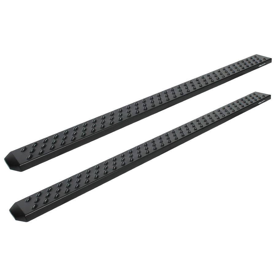 Raptor Series Running Boards 6.5in Wide Sawtooth Grip Black Aluminum Steps Compatible with 2022-2026 Tundra Crew Max Cab