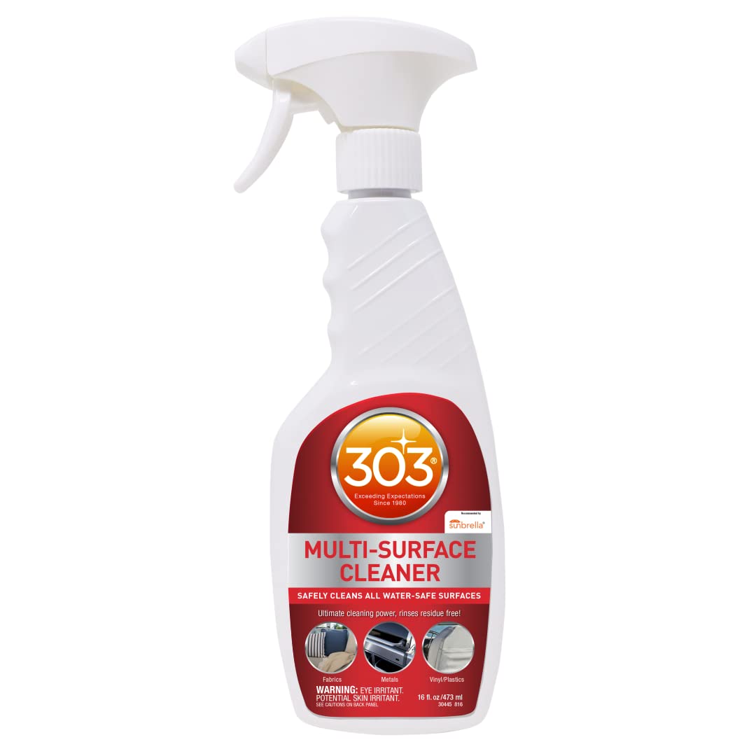 303 Cleaner Multi-Surface - Safely Cleans All Water Safe Surfaces - Ultimate Cleaning Power - Rinses Residue Free - Recommended By Sunbrella, 16 fl. oz. (30445CSR) Packaging May Vary