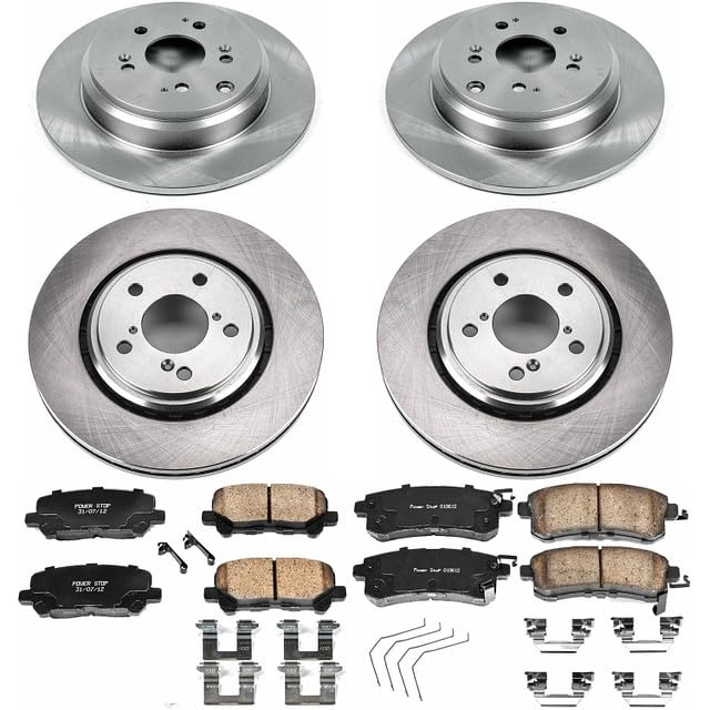 Power Stop KOE6958 Front and Rear Replacement Brake Kit-OE Brake Rotors & Ceramic Brake Pads For Honda Odyssey 2015-2017 [Model Specific]