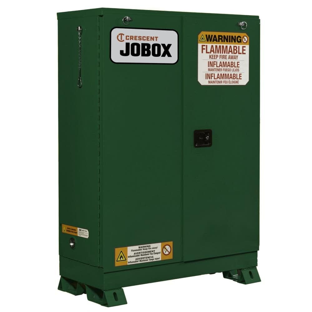 30 Gallon Crescent Jobox Pesticide Self Closing Safety Cabinet - Green