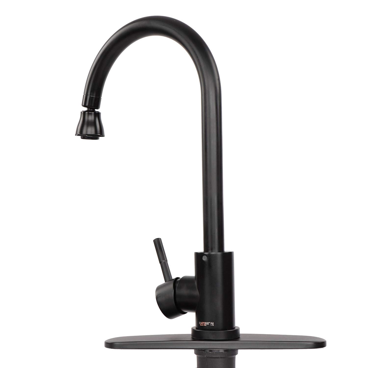 RV Kitchen Faucet Empire Faucets with Sprayer - Black Gooseneck Kitchen Faucet with Attached Sprayer Spout