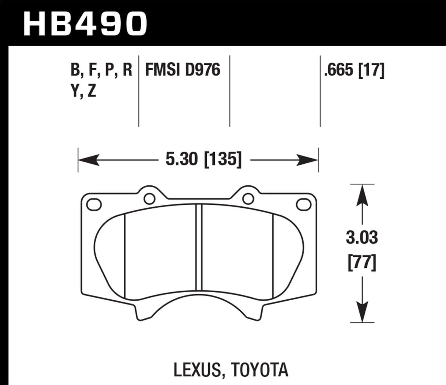 Hawk Performance LTS HB490Y.665 Light Truck and SUV Street Brake Pads