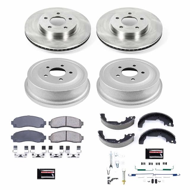 Power Stop Autospecialty KOE15218DK Front and Rear Replacement Brake Kit-OE Brake Drums & Ceramic Brake Pads