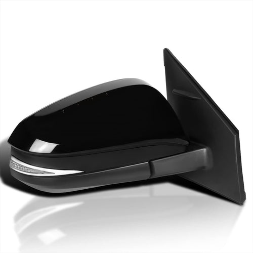 Power Heated Spec-D Tuning Glossy Black 7-Pin + LED Signal Right Passenger Side Mirror Compatible with Toyota RAV4 2013-2015