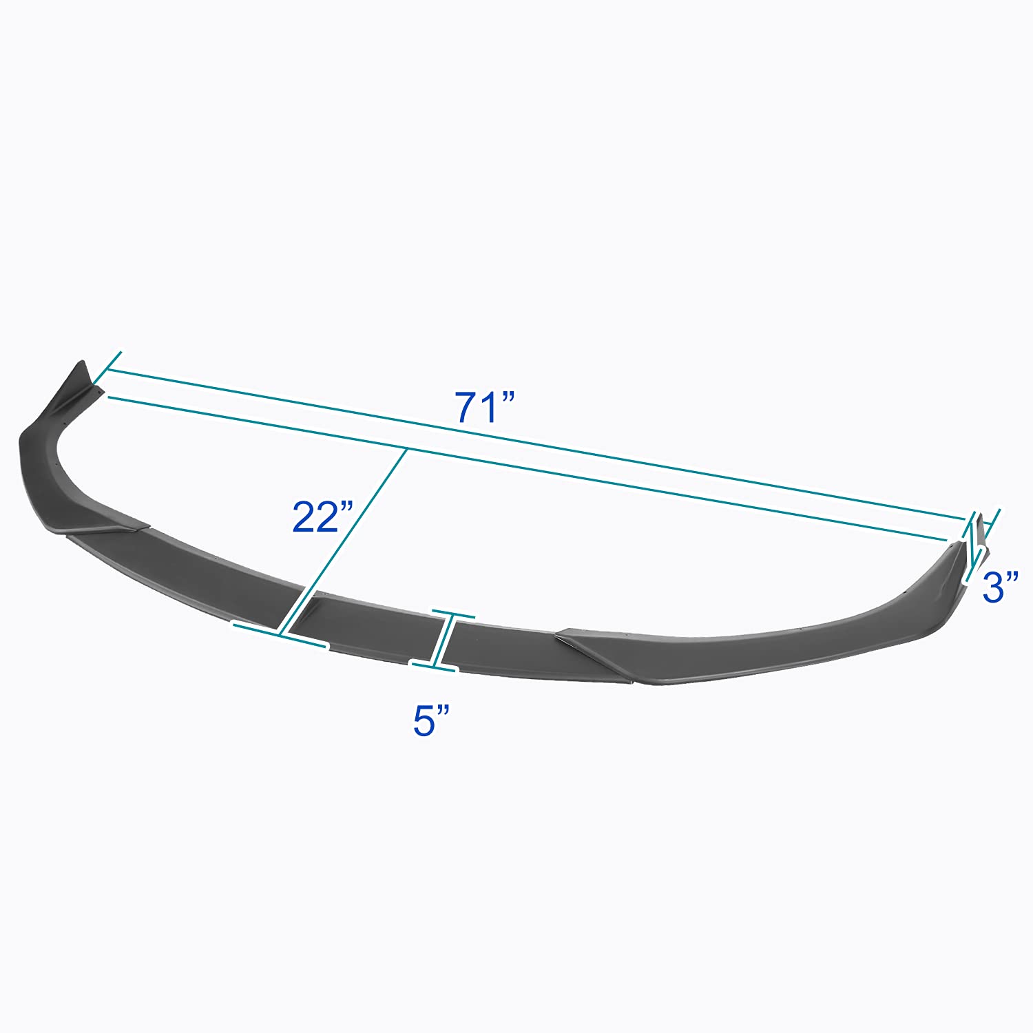 Matte Black Spec-D Tuning Front Bumper Lip Spoiler Splitter Body Kit 3PC Compatible with 2019-2020 Mazda 3