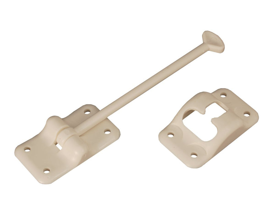 Entry Door Holder RV Designer E237 - T-Style RV Door Holder 6 inch Colonial White - Durable Plastic for Camper/RV Doors - Easy Install with Plunger & Screws - Top RV Accessories