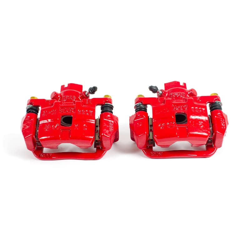 Rear POWERSTOP S2582 Pair of High-Temp Red Powder Coated Calipers for Subaru Baja 2003-2006, Subaru Legacy 2000-2004, Subaru Outback 2000-2004 [Model Specific]