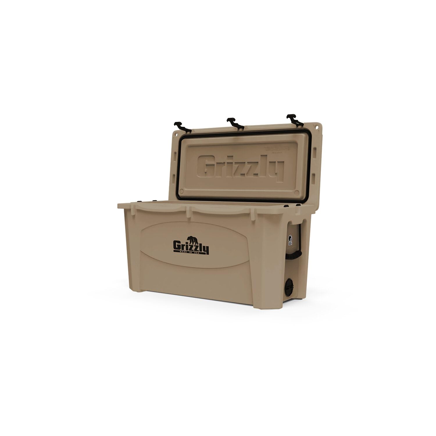 100 Cooler Grizzly | 100 qt Ice Chest Durable Rotomolded Insulated | Made in USA | Warranty for Life | For Beach Boat Camping Fishing Hunting | G100 | Tan