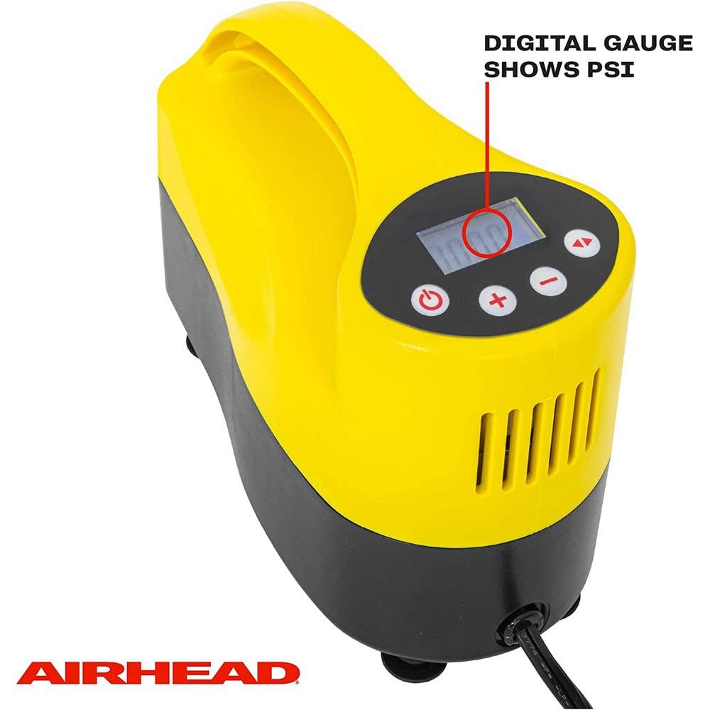 Stand Up Paddleboard Pump (SUP) Airhead 12V | Up to 15 PSI with Pneumatic Reader That Auto Stops at Set Pressure