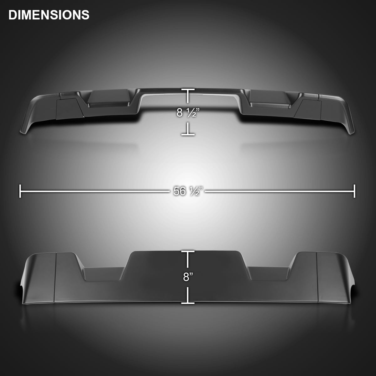 Matte Black ABS Cab Roof Spoiler Spec-D Tuning for 2008-2014 GMC Sierra 2500HD and 3500HD Models