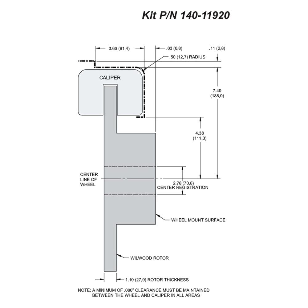 Rear FNSL4R Kit,12.88", Drilled, Red
