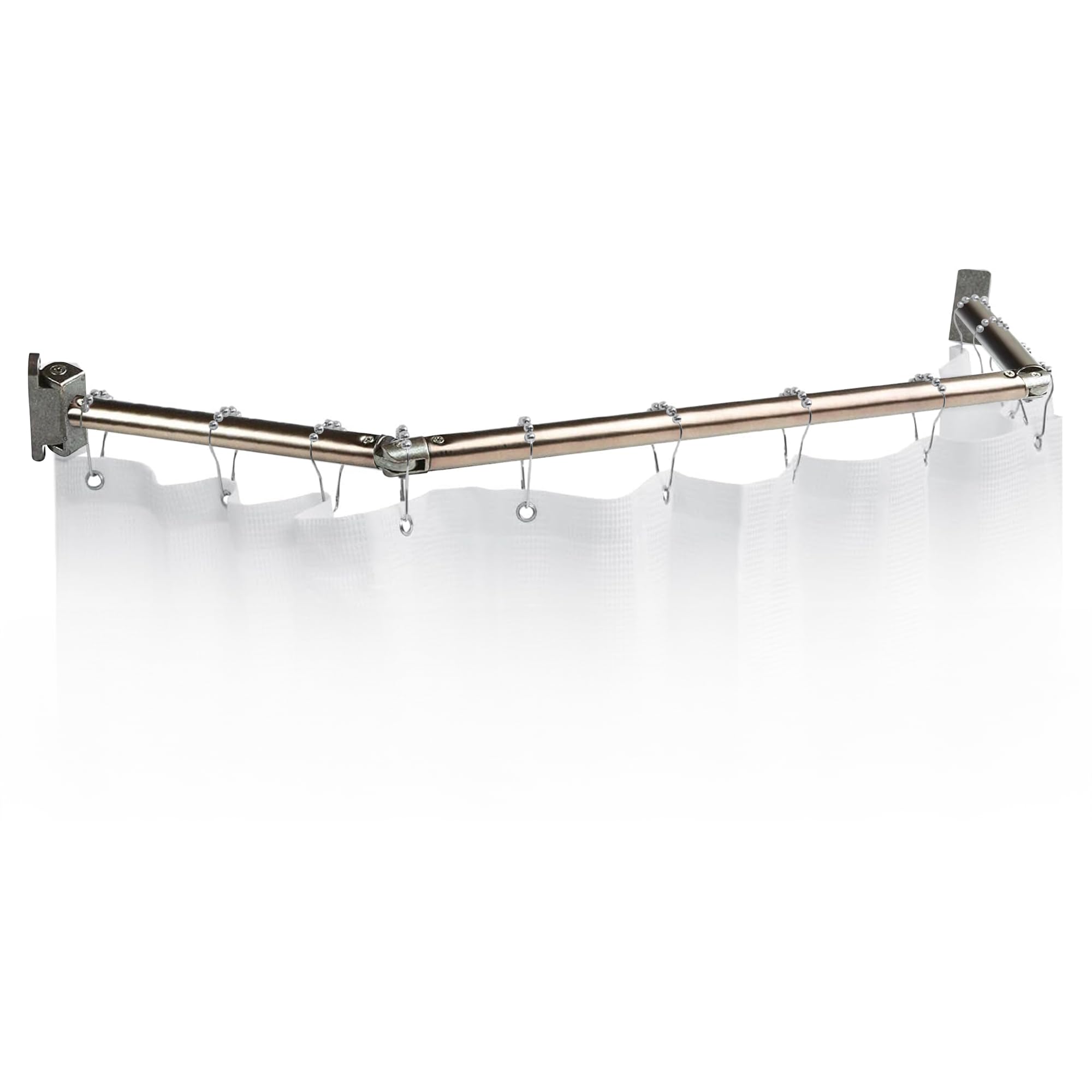 Stromberg Carlson Extend-A-Shower RV Rod EXT-3542S – Hinged Folding Adjustable Shower Curtain Rod for RV and Camper Bathrooms, Durable Space-Saving Design, Satin Finish, 35"-40" Openings