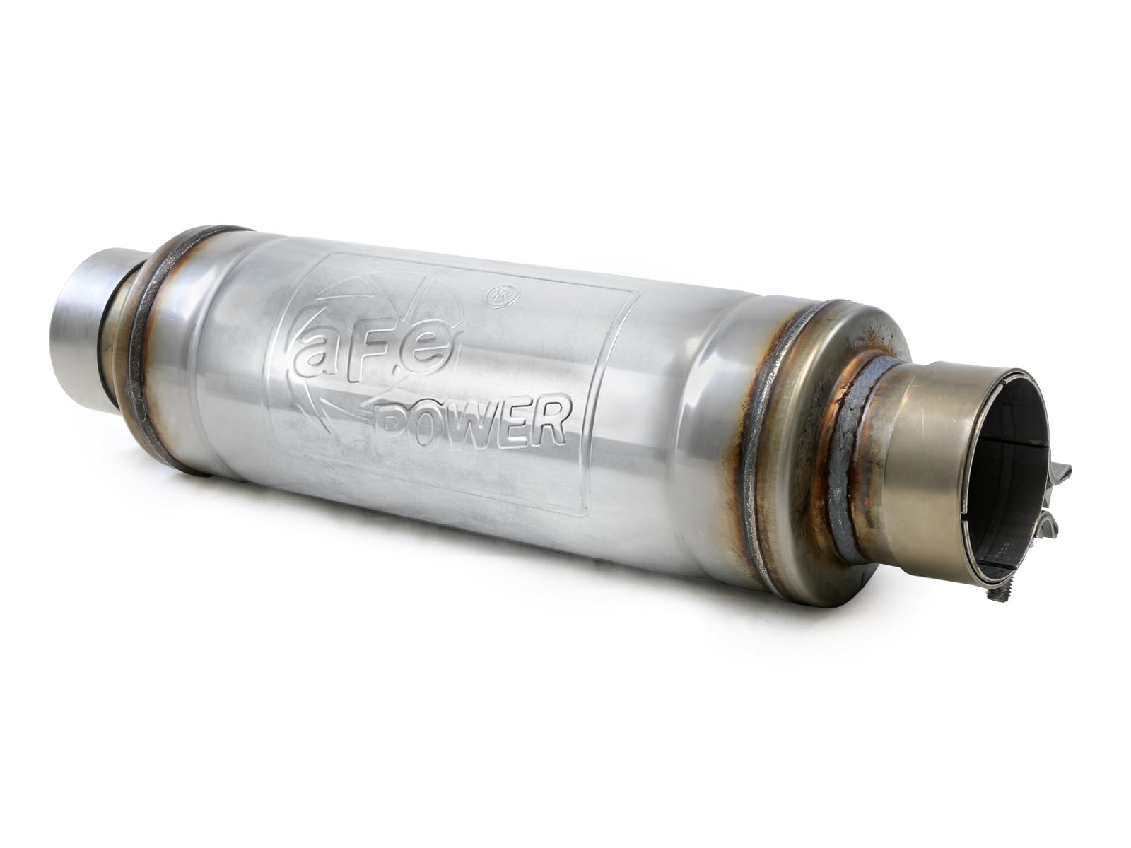 MACH Force-Xp aFe Power 304 Stainless Steel Muffler 3 IN ID Center/Center x 5 IN Dia. x 19 IN Overall Length - Round Body 49M30059