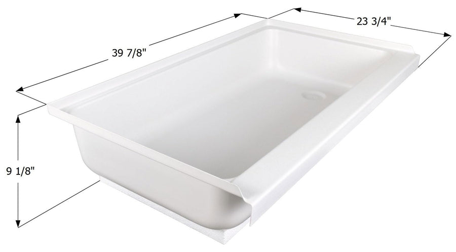 Shower Pan Assembly Icon 15445 SP2440-PW, Right Hand Drain, Deep