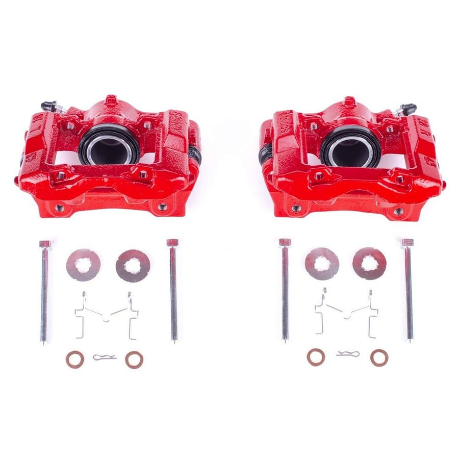 Power Stop Pair of High-Temp Red Powder Coated Rear Calipers For Lexus GS300 2006, Lexus IS250 2010-2013 [Model Specific]