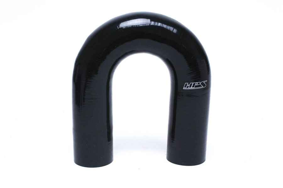 HPS Silicone High Temperature HTSEC180-200-BLK 4-Ply Reinforced 180 Degree U Bend Elbow Coupler Hose, 44 psi Maximum Pressure, 2" ID, Black