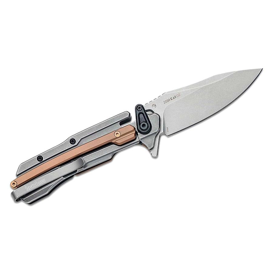 Frontrunner Kershaw Folding Pocket Knife, Futuristic, Durable EDC, D2 Blade Steel, KVT Opening Mechanism, Pocketclip