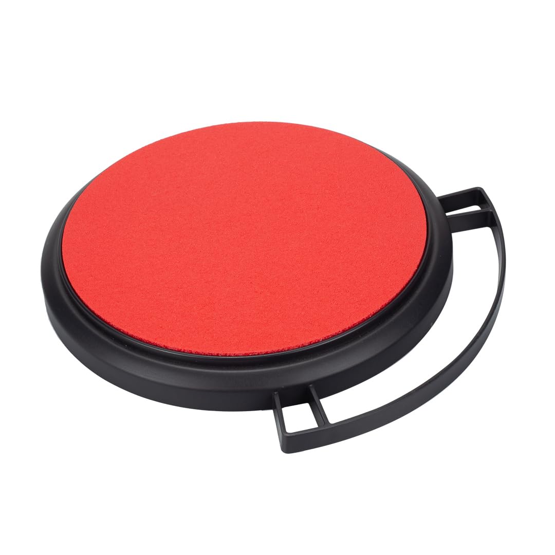 12" Maxshine Universal Foam Bucket Lid Seat – Black with Red Padded Snap-On Cover for 12" Buckets – Converts to Seat, Kneeling Pad & Organizer – Detailing Accessory