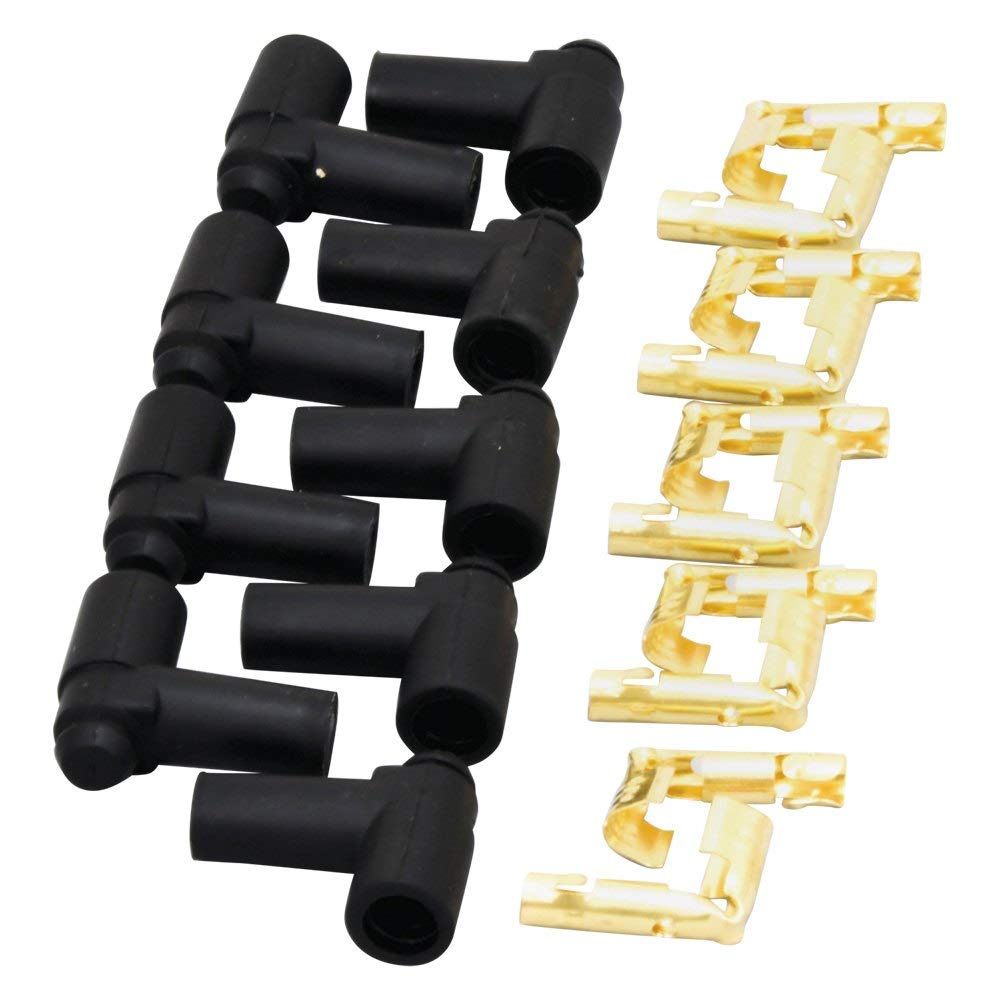 Pertronix Flame-Thrower 828215HT Spark Plug Wires 8 cyl Universal 45° Black Ceramic Boot; 8MM Black Wire