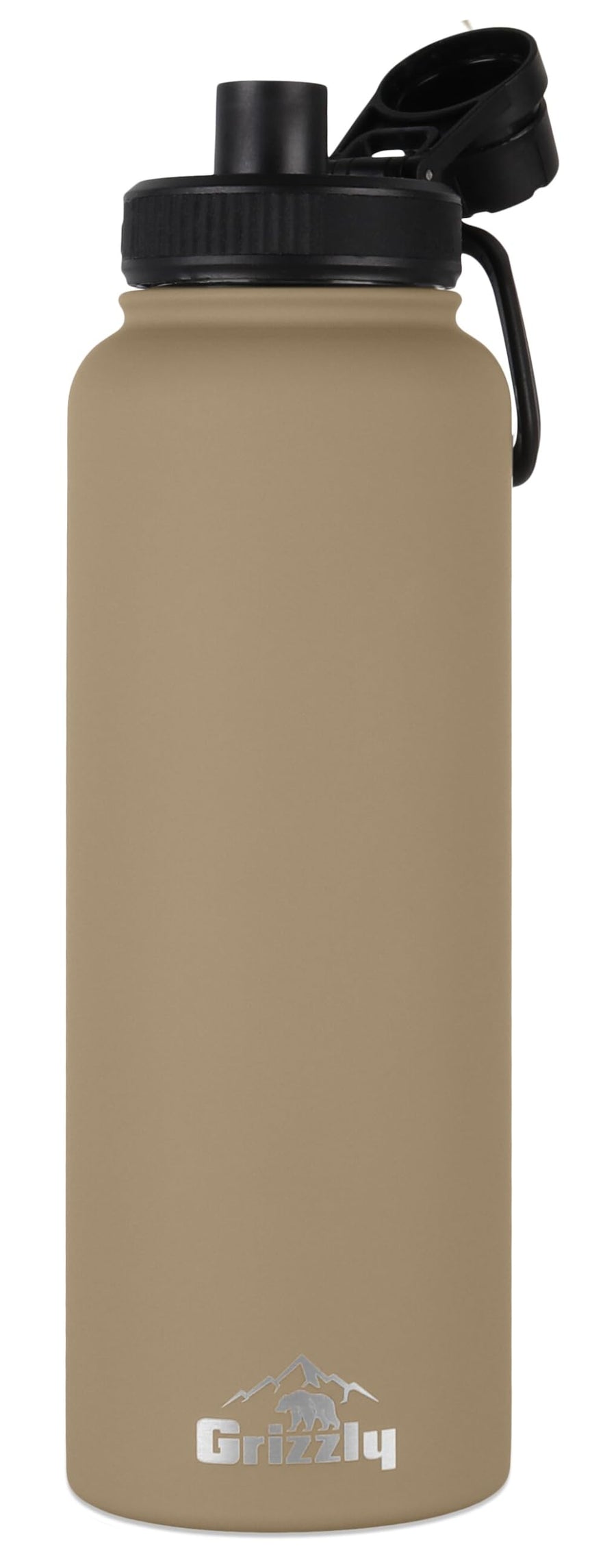 40oz Grizzly Water Bottle | Vacuum Insulated | Leak Resistant Lid | Stainless Steel | For Gym Hiking Beach Sports Camping | Desert Sand