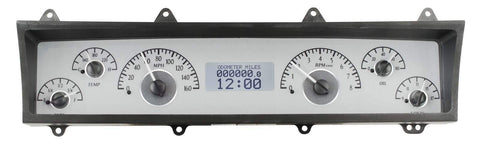 Dakota Digital VHX-69C-NOV-S-W 69-76 Chevy Nova Analog Dash Gauge System Silver Alloy White