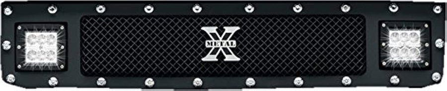 T-Rex Grilles Stealth Torch Grille, 2007-2014 Toyota FJ Cruiser, Black, 1 Pc, Insert, Black Studs with (2) 3" LED Cube Lights - PN #6319321-BR
