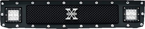 T-Rex Grilles Stealth Torch Grille, 2007-2014 Toyota FJ Cruiser, Black, 1 Pc, Insert, Black Studs with (2) 3" LED Cube Lights - PN #6319321-BR