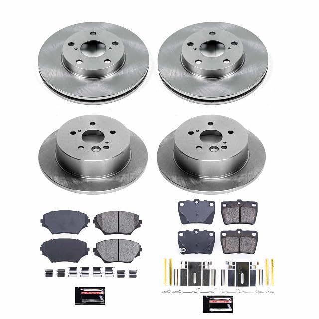 Power Stop KOE2842 Front and Rear Replacement Brake Kit-OE Brake Rotors & Ceramic Brake Pads For Toyota RAV4 2004-2005 [Model Specific]