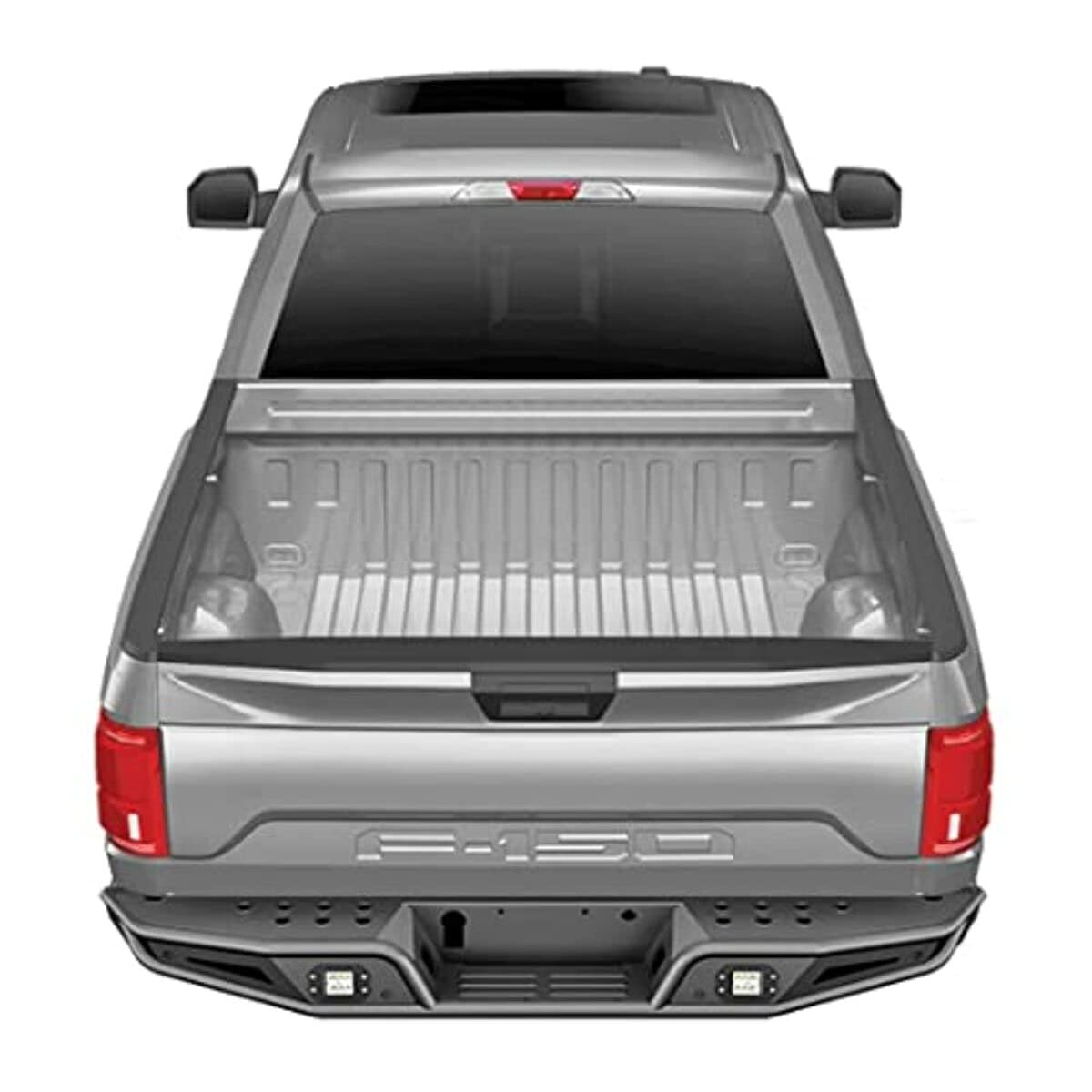 TrailFX Rear Pre Runner Bumper Fits 2017-2020 Ford F-150 Matte Black Titanium Powder Coated Steel, One-Piece Direct Fit, OE Sensor and Hitch Compatible, Bolt-On Rear Bumper TrailFX RPRB004TI