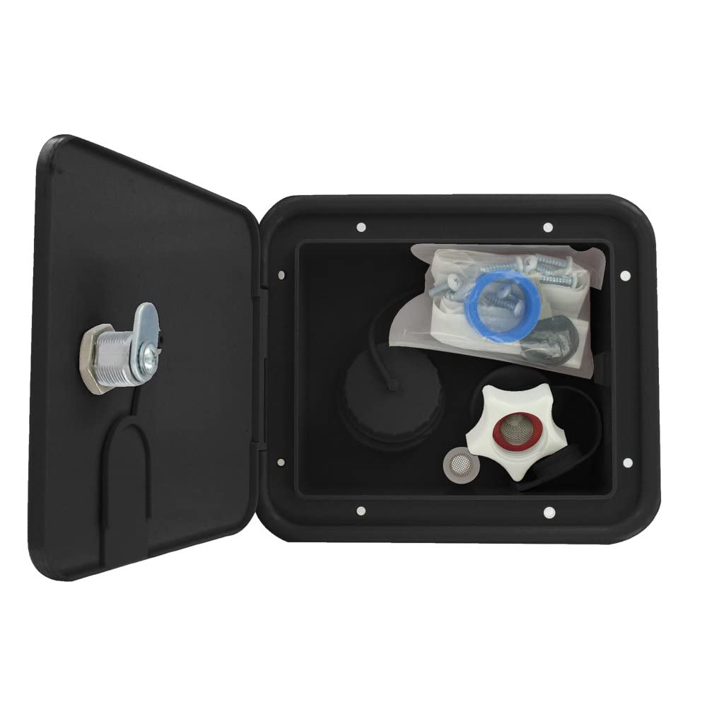 Valterra A01-2004BKVP Gravity/Brass Black City Water Inlet Hatch