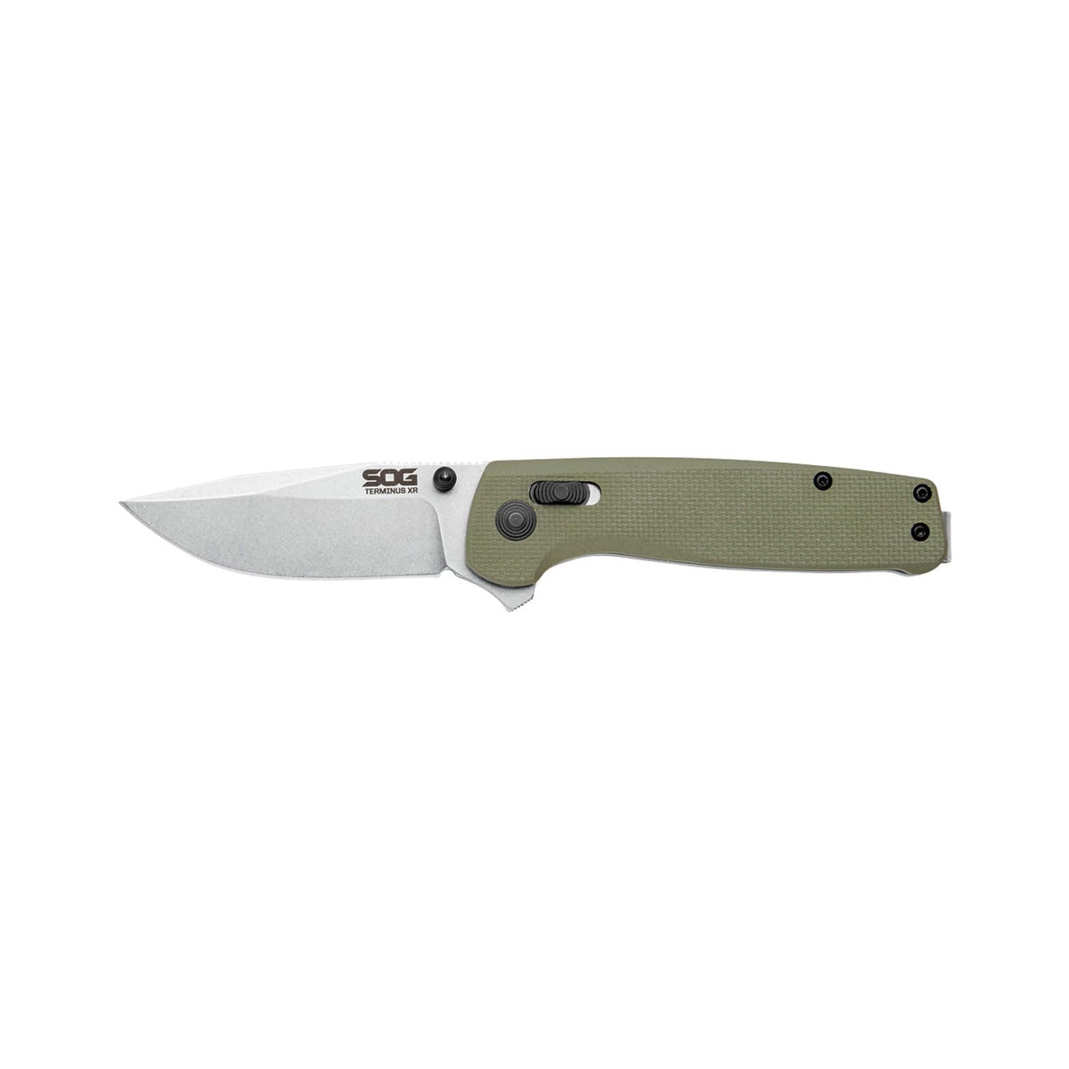 SOG Hunting High Carbon Steel Ambidextrous EDC Carry 2.95' Sharp Blade Terminus XR OD Green Folding Knife
