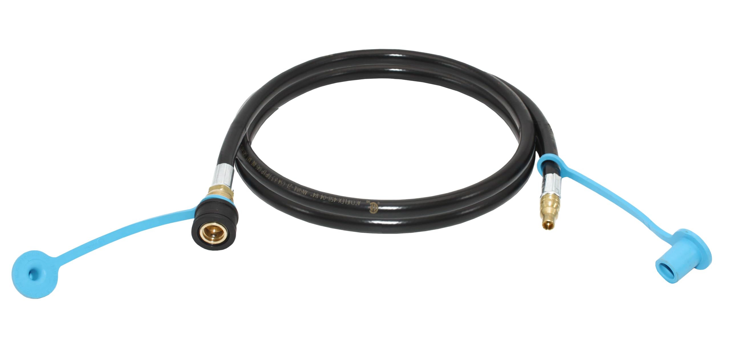 Flame King Dual Quick Connect Hose, RV, Van, Trailer, LP Gas Only, 72 Inch, 1/4 Inch ID - 100395-72, Black