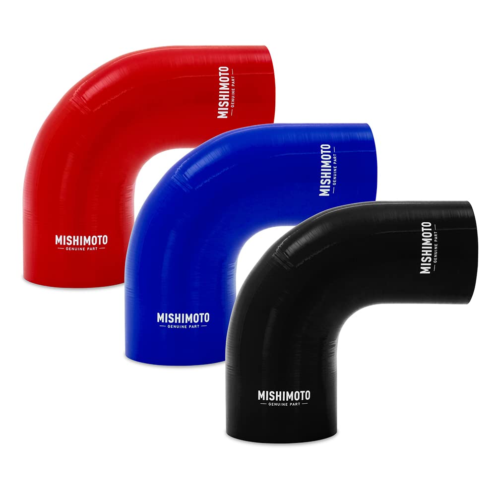Mishimoto 90-Degree MMCP-R90-3040RD Silicone Transition Coupler, 3.00" to 4.00", Red