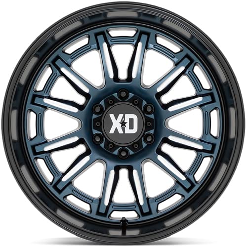XD Wheels Xd865 Metallic Blue Phoenix Milled with Black Lip Wheel with Alloy Steel (20 x 10. inches /5 x 71 mm, -18 mm Offset)
