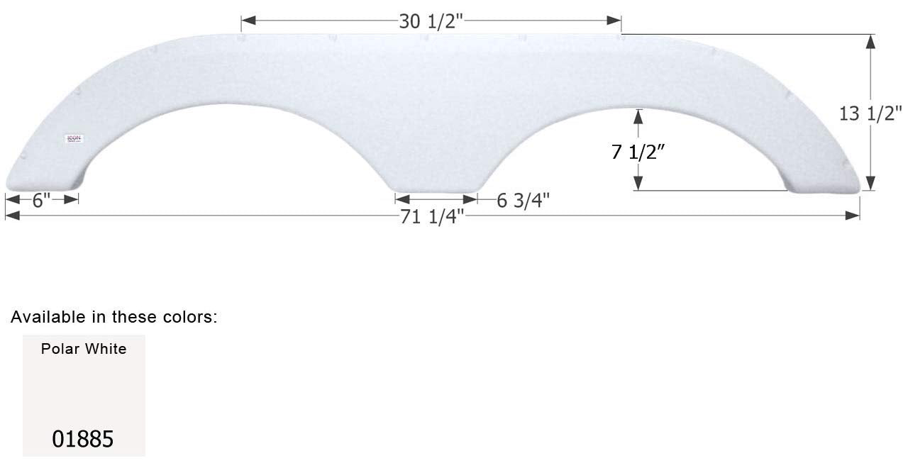 Fender Skirt ICON, Tandem, Gulf Stream, FS1885, Polar White