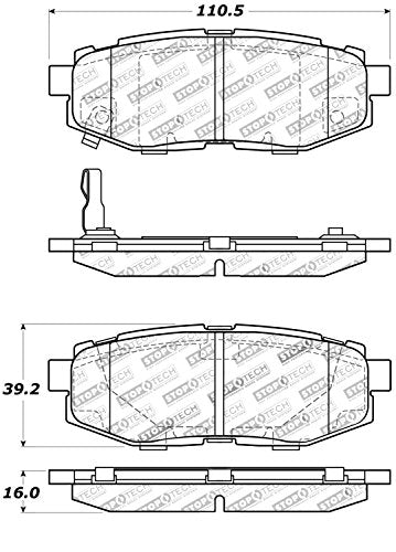 Sport Brake Pads StopTech 309.11240 with Shims and Hardware