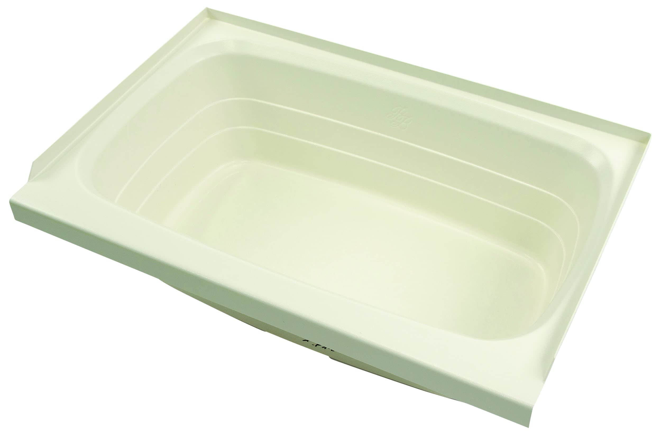 24" x 36" Lippert Replacement Parchment Bathtub with Center Drain, Scratch-Resistant ABS Acrylic for RVs, Travel Trailers, 5th Wheels, Motorhomes - P2436CDSPK