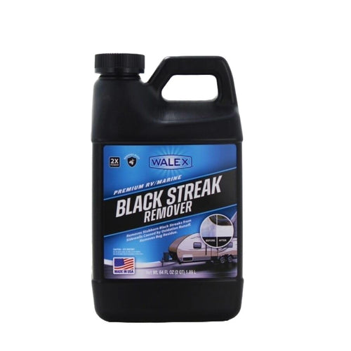 Walex RV/Marine Premium Black Streak Remover - Powerful Exterior Cleaner for RVs, Campers, and Boats, Restores Original Shine, Removes Tough Stains & Scuff Marks, Easy Application, 64 oz