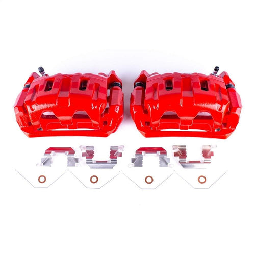 Power Stop S6448 Front Pair of High-Temp Red Powder Coated Calipers For Honda Odyssey 2011-2017 [Model Specific]