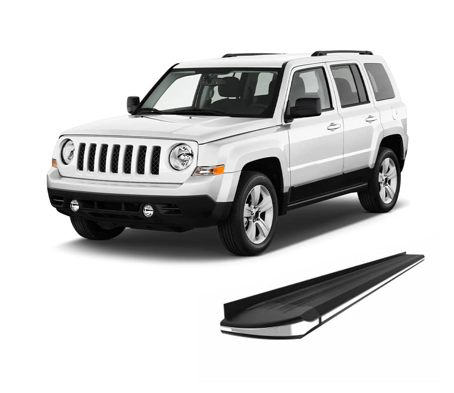 Black Aluminum Black Horse Exceed Running Boards Compatible with 2011-2019 Jeep Compass&2007-2016 Jeep Patriot