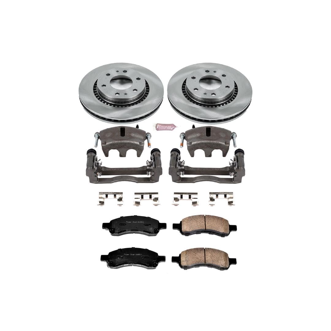 Power Stop KCOE2084B 1-Click OE Replacement Brake Kit with Calipers For Buick Rainier, Chevrolet Trailblazer, GMC Envoy, Isuzu Ascender [Model Specific]